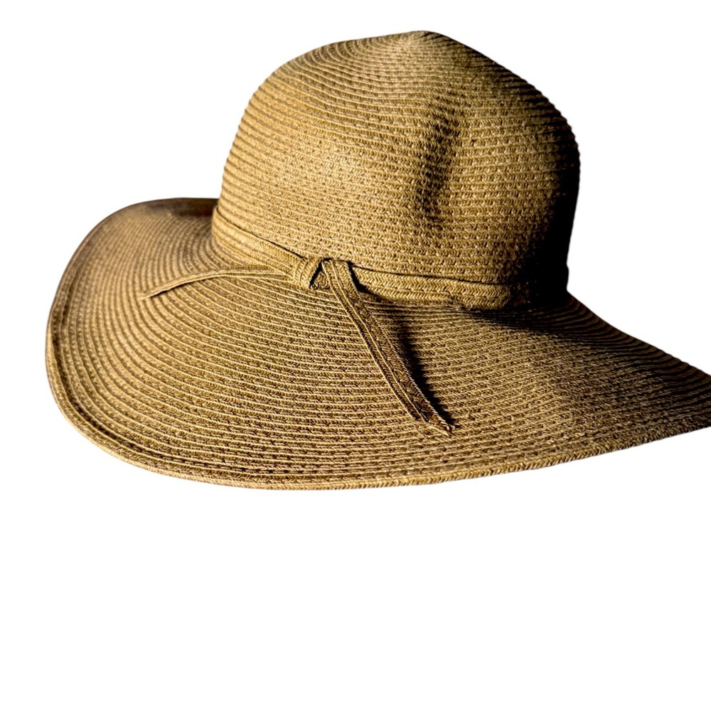 Brown Tan Wide-Brim paper woven summer‎ Hat